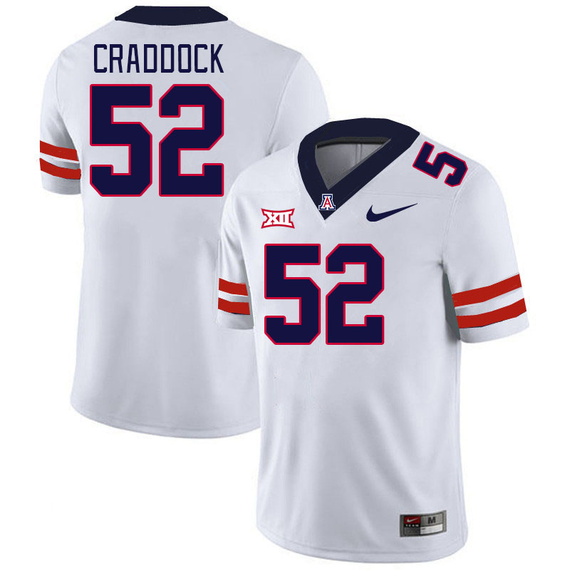 Men #52 Brandon Craddock Arizona Wildcats Big 12 Conference College Football Jerseys Stitched-White